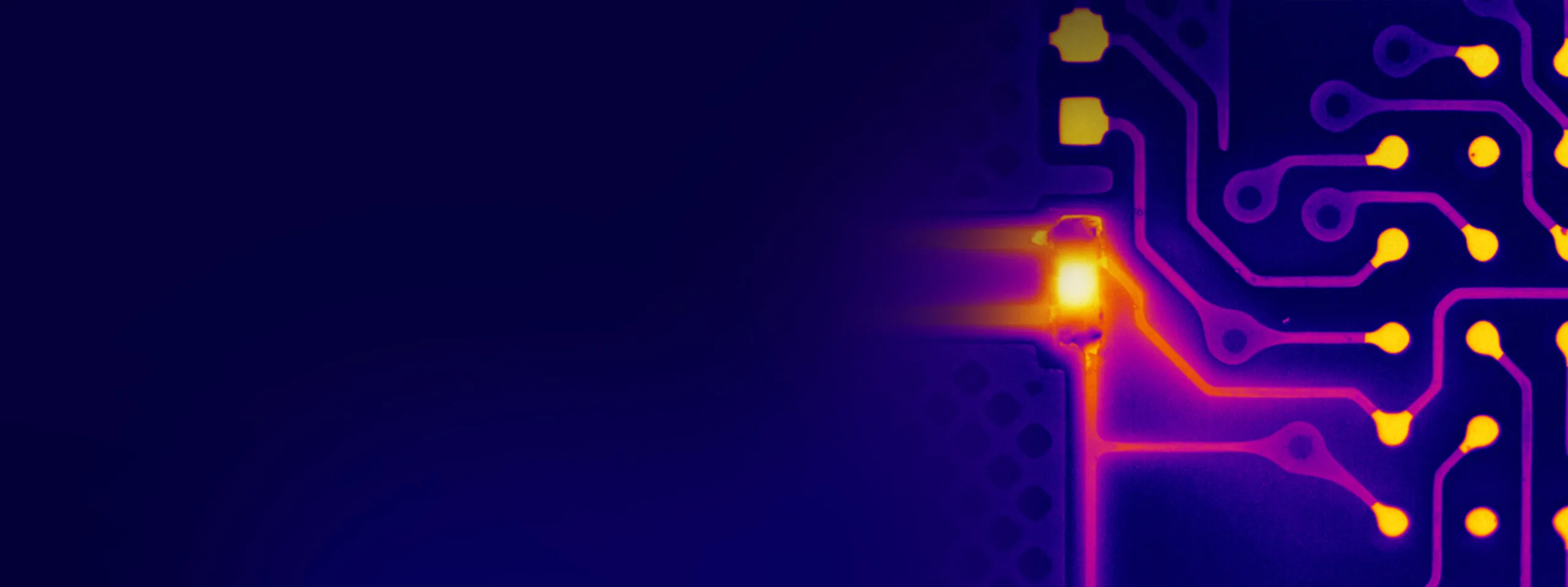 Electronics banner indicating the range of applications that Optris infrared temperature measurement devices can be used for in the electronics industry.