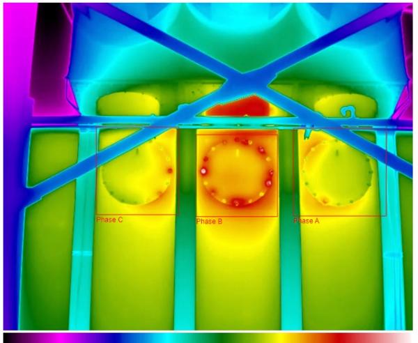 At a large Midwest power generation facility, the need for early detection of reliability issues with transformers and switchgear assets was paramount. The implementation of Optris Xi410 infrared cameras significantly improved this process. These robust thermal cameras provided a rugged, edge-based solution for continuous infrared image acquisition, coupled with backend software for trending, alarming, and image review. For instance, when monitoring a transformer, the tank temperature and the temperature of each bushing were continuously tracked and alarmed, with temperature values trending over time. Monitoring maximum and delta temperatures between the three phases identified a loose connection on the high line drop to the transformer. The plant also discovered loose busbar connections and loose connections on drops from HV lines to GSU bushings, which could lead to corona, heat buildup, and eventual arcing, potentially resulting in catastrophic failures. The thermal surveillance solution further revealed that a third of the radiator fans were not functioning, risking transformer overheating, reduced performance and unit derate. Cleaning the radiators was necessary to enhance performance. The Xi 410 infrared cameras were instrumental in identifying these issues, allowing for timely intervention and performance improvements. With their high accuracy and affordable price point, these industrial cameras significantly lower the initial cost of a comprehensive monitoring system.
