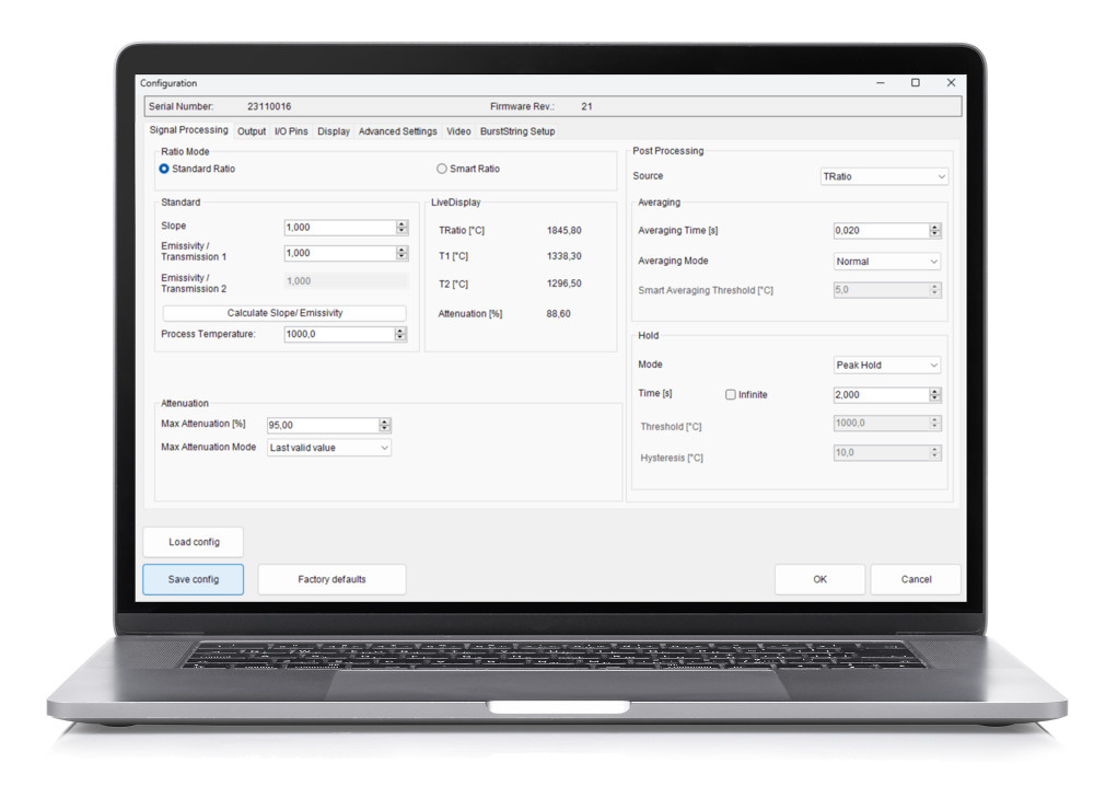 Saving and Restoring Configuration and Parametrization of the Infrared Sensors