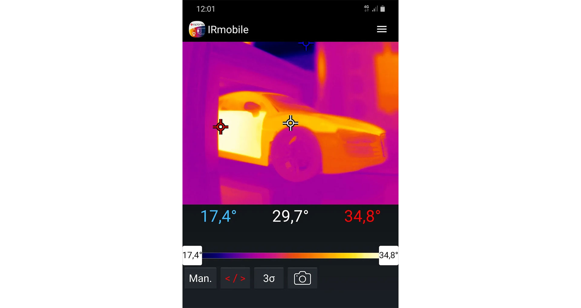 Optris IR Mobile App for Android devices